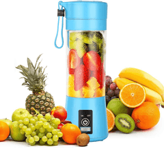 Dr.me Portable Blender, Personal Mixer Fruit Rechargeable with USB, Mini Blender for Smoothie, Fruit Juice, 380ml, Six 3D Blades for Great Mixing (Blue)