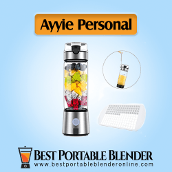 Ayyie Personal Blender - Multifunctional Mini Travel Blender with fruit ingredients, ice cubes, strap for carrying and ice tray