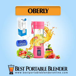 OBERLY Portable Mini Blender with fruits and ice cube tray