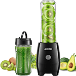 Aicok Personal Blender for Travel and Smoothies with 2 BPA Free Portable Travel Cups with Spout Lids, 300W, for Fruit Vegetables Drinks and Baby Food