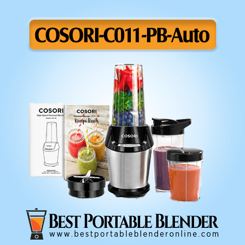 COSORI [C011-PB] Blender for Travel filled with ingredients – Auto-Blend [High-End Choice] with recipe Book and User manual