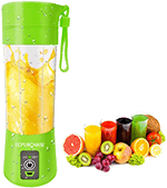 ECPURCHASE Single Serve Portable Blender for Travel, Personal Size USB Rechargeable Juicer cum Fruit Mixing Machine Baby Travel 380ml FDA, BPA-Free (Green)