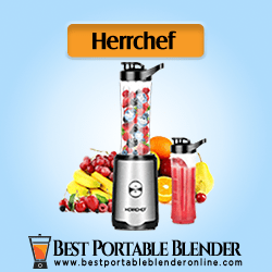 Herrchef Personal Blender for Travel with fruits ingredients and processed smoothie in sports bottle – [Value for Money]