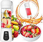 Lacomri Portable Blender for travel– Powerful Crusher for Frozen Fruits and Veggies – Cordless USB Rechargeable – Personal Mini Blender with Stainless-Steel Blades