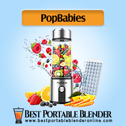 PopBabies Personal Blender for Travel filled with fruit ingredients with an ice cube tray- [USB Rechargeable USB]