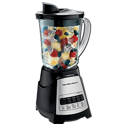 Hamilton Beach Power Elite Blender with 12 Functions for Puree, Ice Crush, Shakes and Smoothies and 40oz BPA Free Glass Jar, Black and Stainless Steel (58148A)