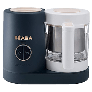 BEABA Babycook Neo, Glass Baby Food Maker, Glass 4 in 1 Steam Cooker & Blender, Comes with Stainless Steel Basket and Reservoir, Cook at Home, 5.5 Cup Capacity (Midnight)