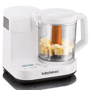 Baby Brezza Glass Baby Food Maker – Cooker and Blender to Steam and Puree Baby Food for Pouches in Glass Bowl - Make Organic Food for Infants and Toddlers – 4 Cup Capacity